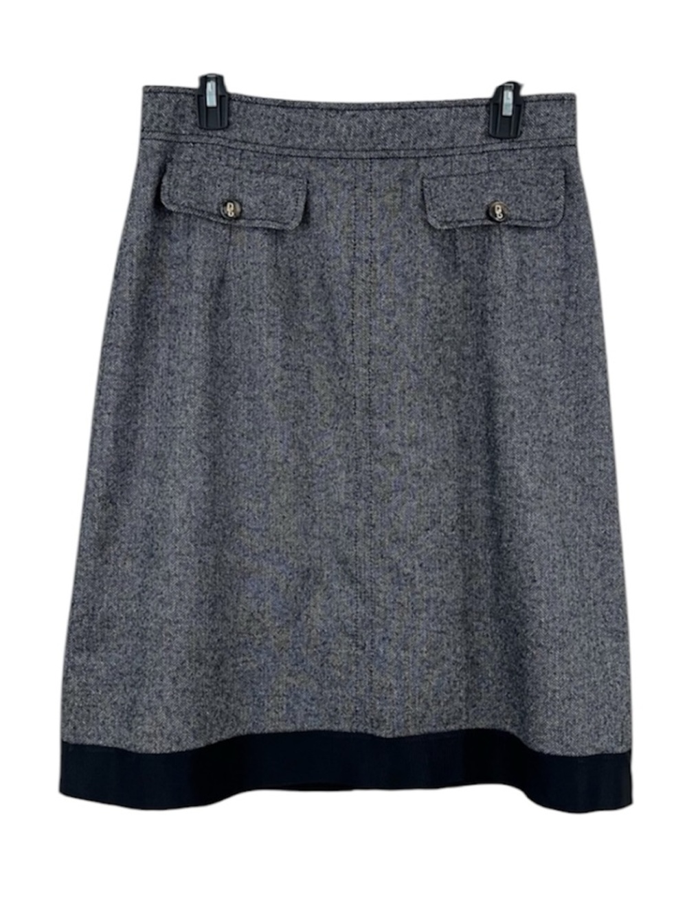 Dolce & Gabbana Herringbone Cotton Wool Blend A-Line Skirt 46
